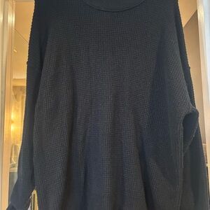 Aerie Black Waffle Knit Sweater